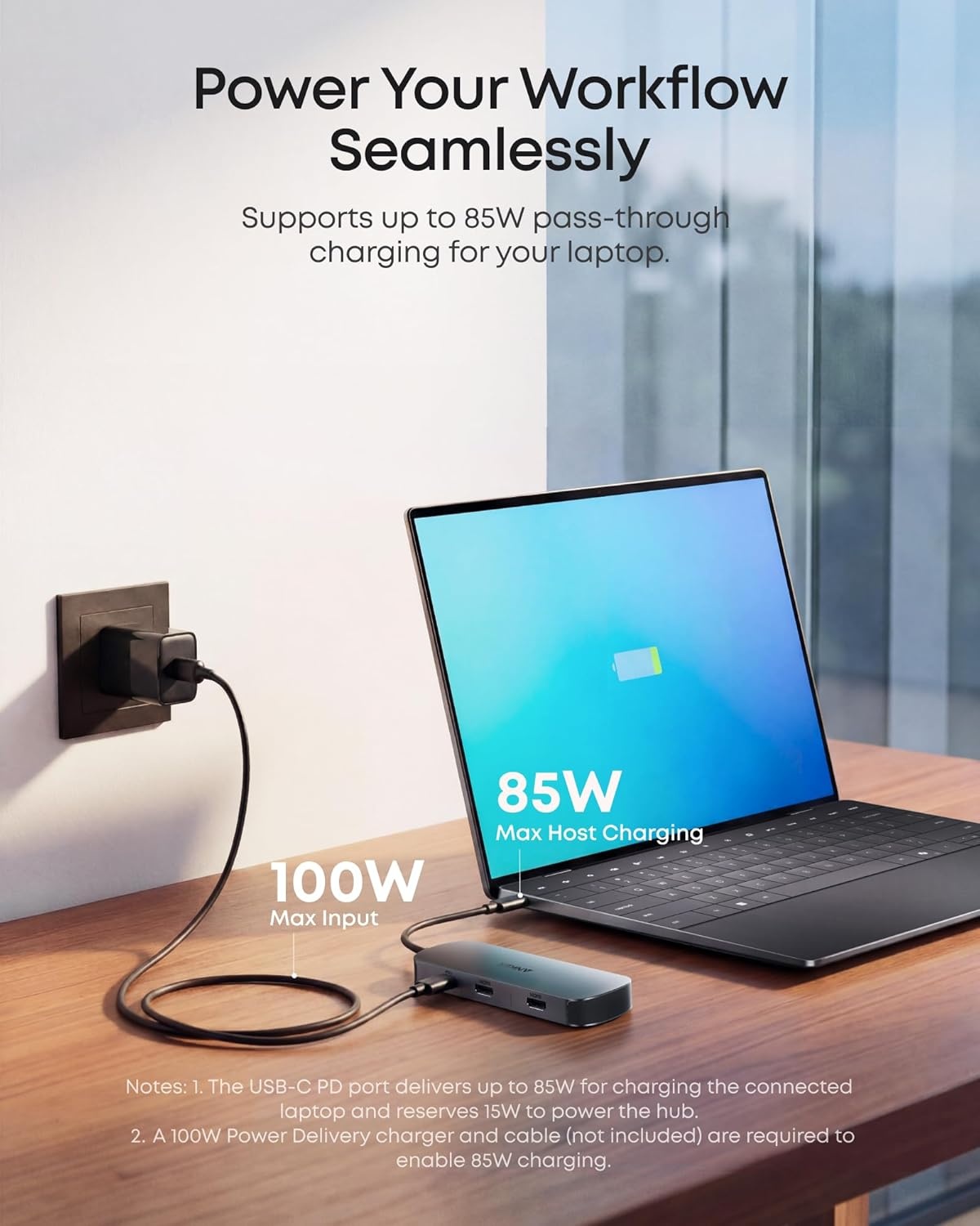 imageAnker Nano 8in1 USB C Docking Station Dual Monitor Laptop Dock with 4K60 Hz HDMI 10 Gbps 1 USBC 2 USBA 30 85W PD SDTF for Dell Lenovo HP and Windows Laptops Charger Not Included