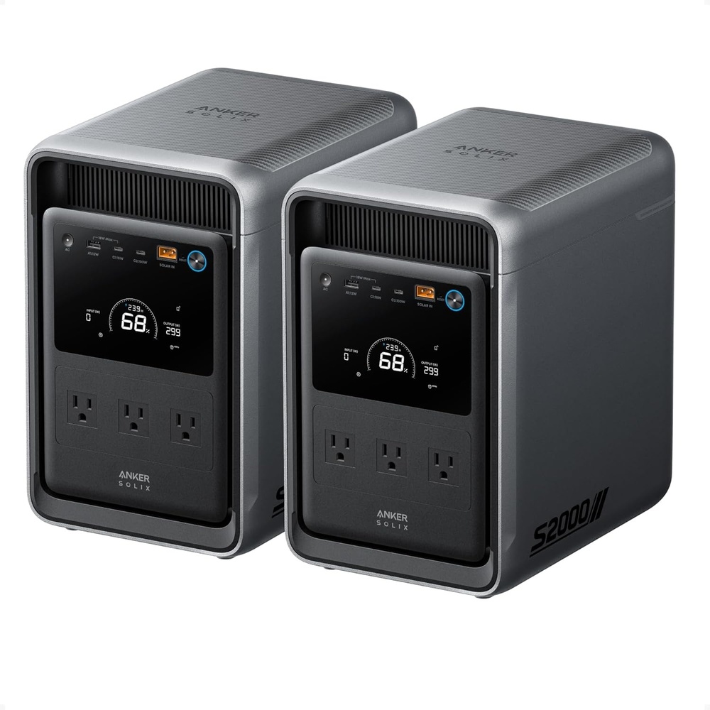 imageAnker SOLIX S2000 Portable Power Station 1500W Solar Generator for Home Use 35Hr Fridge Backup 2010Wh LFP Battery for Home Backup Emergencies Power Outages Camping Solar Panel OptionalAnker SOLIX S20002