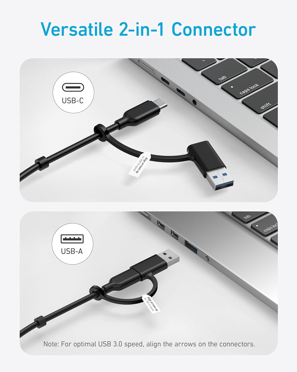 image:imageAnker USB C Hub 8in1 5Gbps Data Hub USB Splitter with 3 USBA and 4 USBC Ports 100W PDin 2in1 USBConnector for Laptop MacBook iPad and More 45W Adapter Included8in1