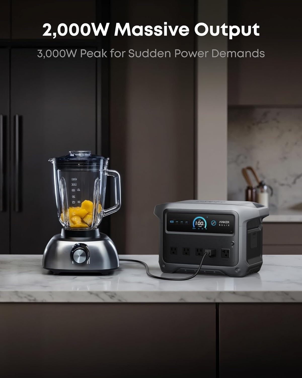 image:imageAnker SOLIX C1000 Gen 2 Portable Power Station with 200W Bifacial Solar Panel 2000W Peak 3000W Solar Generator Full Charge in 49 Min 1024Wh LiFePO4 BatteryC1000 Gen2
