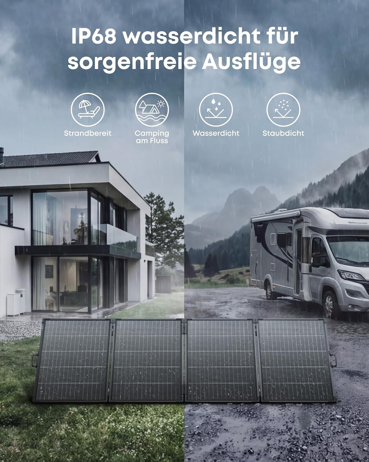image:imageAnker SOLIX F3800 Portable Power Station with 400W Bifacial Solar Panel 3840Wh LiFePO4 Battery 6000W AC Output 120V 240V Solar Generator for Home Use RV Emergency Backup Power Outages400W Solar Panel NEW F3800
