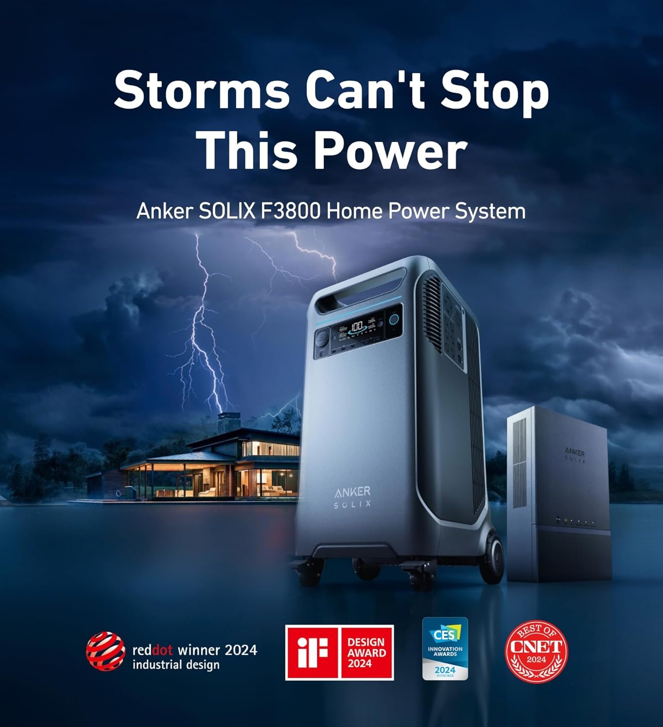 image:imageAnker SOLIX F3800 Portable Power Station with 400W Bifacial Solar Panel 3840Wh LiFePO4 Battery 6000W AC Output 120V 240V Solar Generator for Home Use RV Emergency Backup Power OutagesBP3800 BatteryHome Backup KitAnker SOLIX F3800