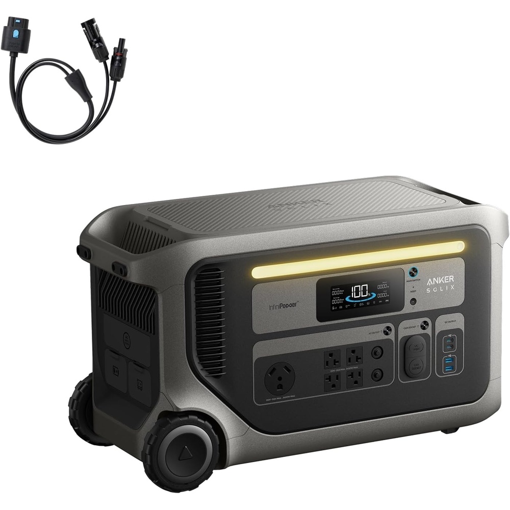 image:imageAnker SOLIX F3000 Portable Power Station with 400W Bifacial Solar Panel 3072 Wh 6000W Fast Recharging Solar Generator for Home Backup Expandable to 24 kWh for Power Outages RVs and CampingAnker SOLIX F3000