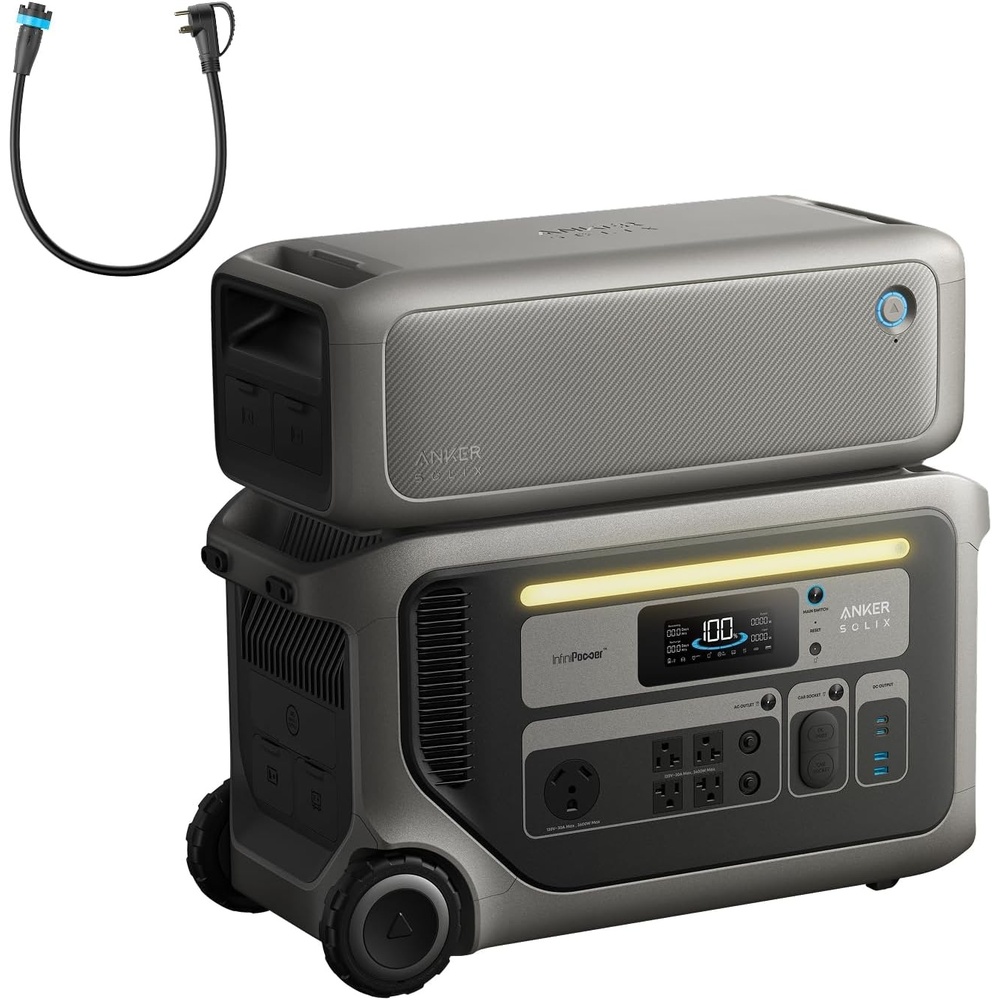 image:imageAnker SOLIX F3000 Portable Power Station with 400W Bifacial Solar Panel 3072 Wh 6000W Fast Recharging Solar Generator for Home Backup Expandable to 24 kWh for Power Outages RVs and CampingBP3000 Expansion BatteryAnker SOLIX F3000
