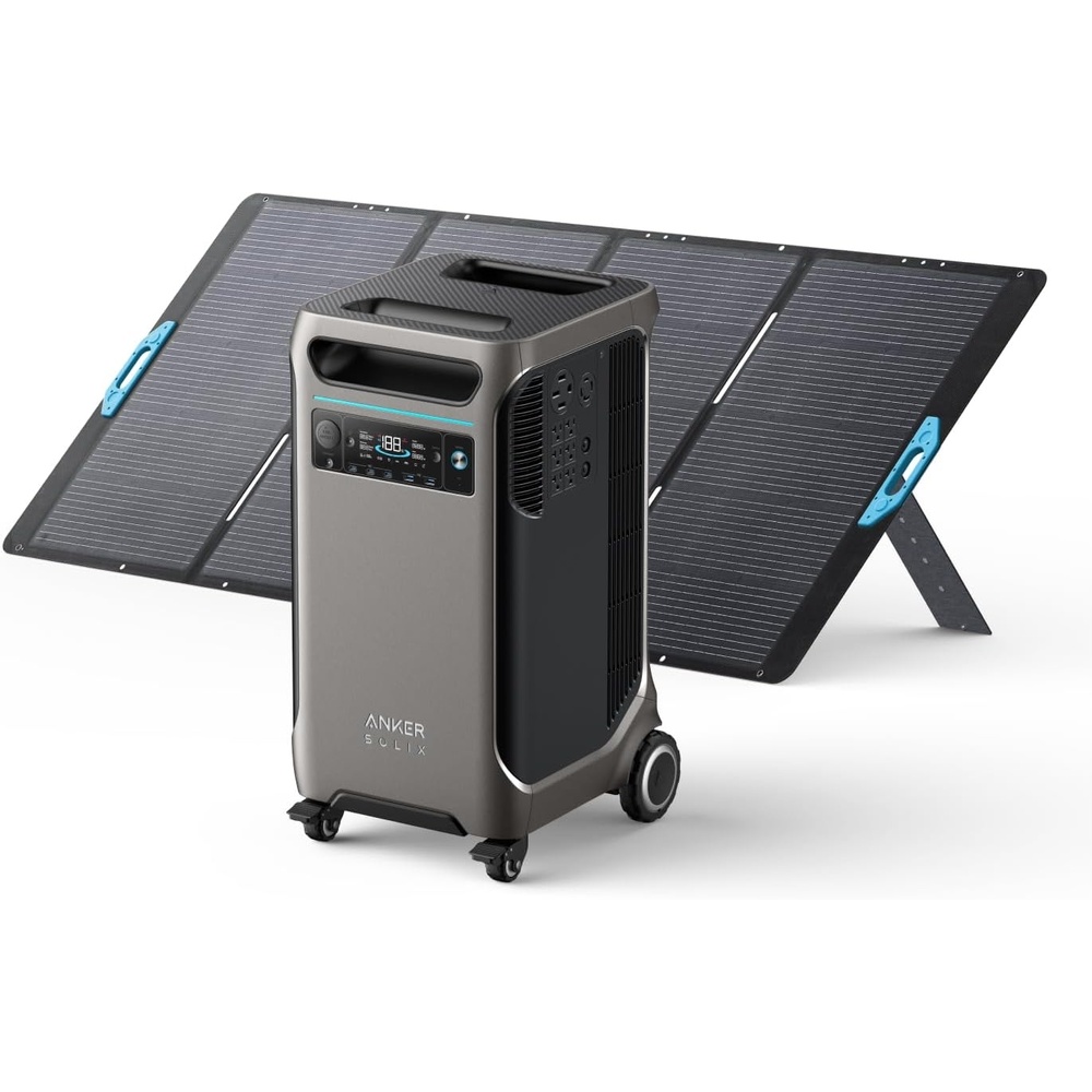 image:imageAnker SOLIX F3800 Portable Power Station with 400W Bifacial Solar Panel 3840Wh LiFePO4 Battery 6000W AC Output 120V  240V Solar Generator for Home Use RV Emergency Backup Power Outages400W Solar PanelAnker SOLIX F3800