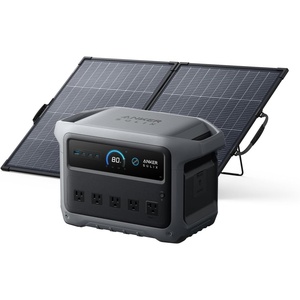 Anker SOLIX C1000 Gen 2 Portable Power Station with 200W Bifacial Solar Panel, 2,000W (Peak 3,000W) Solar Generator, Full Charge in 49 Min, 1,024Wh LiFePO4 Battery(200W Solar Panel (NEW) with 1000 Gen2)