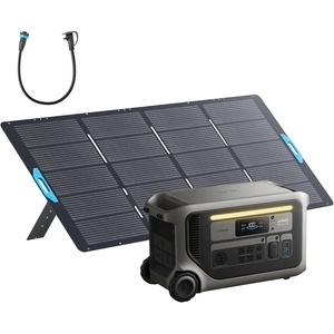 Anker SOLIX F3000 Portable Power Station with 400W Bifacial Solar Panel, 3,072 Wh, 6,000W Fast Recharging, Solar Generator for Home Backup, Expandable to 24 kWh, for Power Outages, RVs and Camping(400W Solar Panel with F3000)