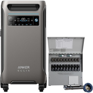 Anker SOLIX F3800 Portable Power Station with 400W Bifacial Solar Panel, 3,840Wh LiFePO4 Battery, 6,000W AC Output (120V / 240V), Solar Generator for Home Use, RV, Emergency Backup, Power Outages(BP3800 Battery+Home Backup Kit+Anker SOLIX F3800)