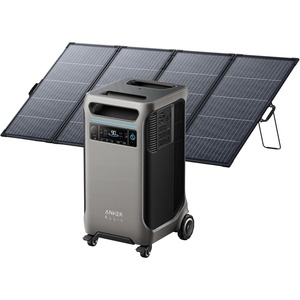 Anker SOLIX F3800 Portable Power Station with 400W Bifacial Solar Panel, 3,840Wh LiFePO4 Battery, 6,000W AC Output (120V / 240V), Solar Generator for Home Use, RV, Emergency Backup, Power Outages(400W Solar Panel (NEW) +F3800)