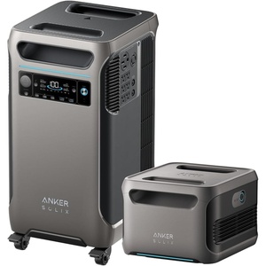Anker SOLIX F3800 Portable Power Station with 400W Bifacial Solar Panel, 3,840Wh LiFePO4 Battery, 6,000W AC Output (120V / 240V), Solar Generator for Home Use, RV, Emergency Backup, Power Outages(BP3800+Anker SOLIX F3800)