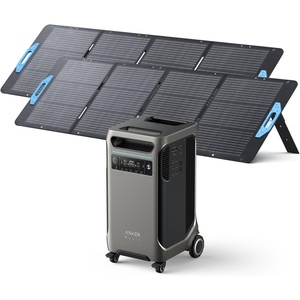 Anker SOLIX F3800 Portable Power Station with 400W Bifacial Solar Panel, 3,840Wh LiFePO4 Battery, 6,000W AC Output (120V / 240V), Solar Generator for Home Use, RV, Emergency Backup, Power Outages(2*200W Solar Panel+Anker SOLIX F3800)