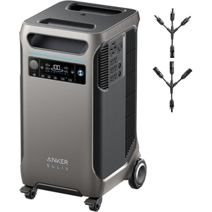 Anker SOLIX F3800 Portable Power Station with 400W Bifacial Solar Panel, 3,840Wh LiFePO4 Battery, 6,000W AC Output (120V / 240V), Solar Generator for Home Use, RV, Emergency Backup, Power Outages(Anker SOLIX F3800)