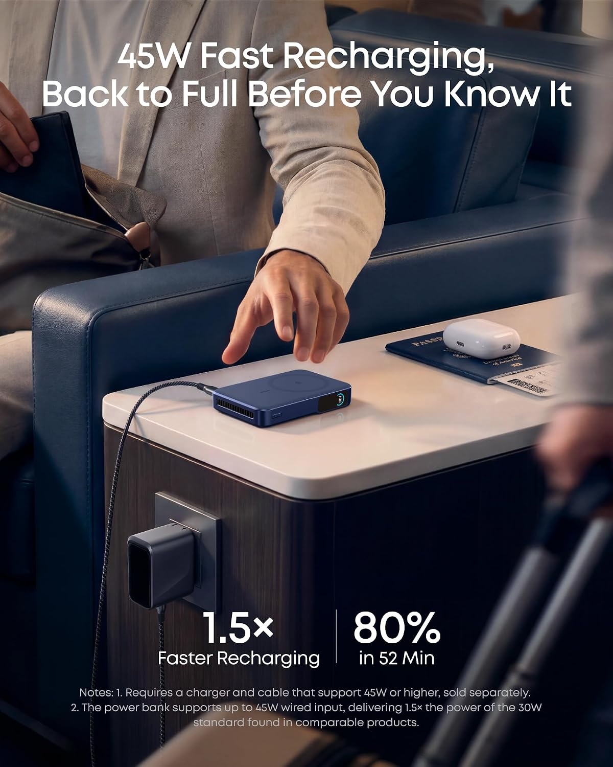 image:imageAnker MagGo 2 Pro Power Bank Qi22 25W 10000mAh Magnetic Portable ChargerPolar Night Blue