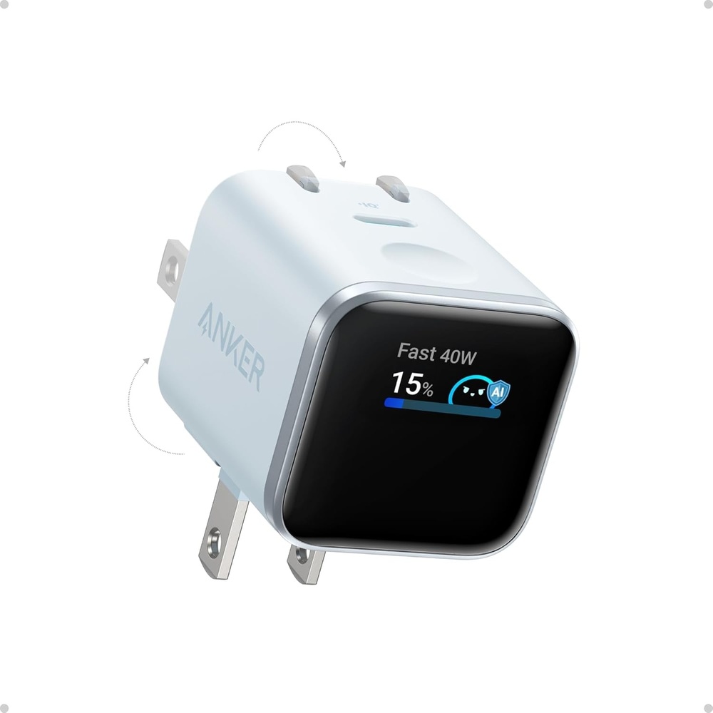 image:imageAnker Nano Smart Display Charger 45W Max USB C Charger for iPhone 18 ProBlue