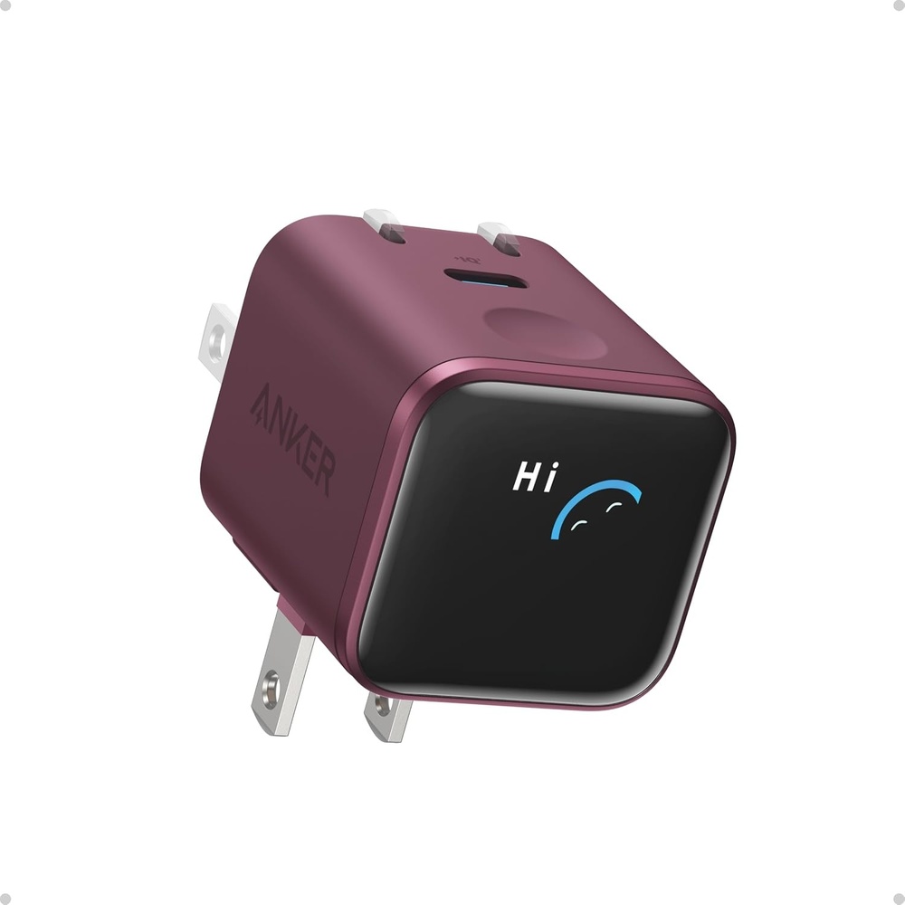 image:imageAnker Nano Smart Display Charger 45W Max USB C Charger for iPhone 18 ProBurgundy